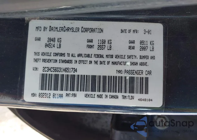 2C3HC56G31H651734: 42546037