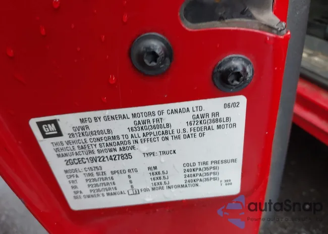 2GCEC19V221427835: 42545224