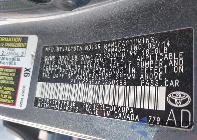 2T1BPRHEXFC250188: 42545262