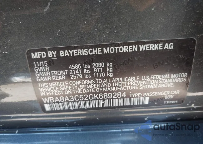 WBA8A3C52GK689284: 42545512