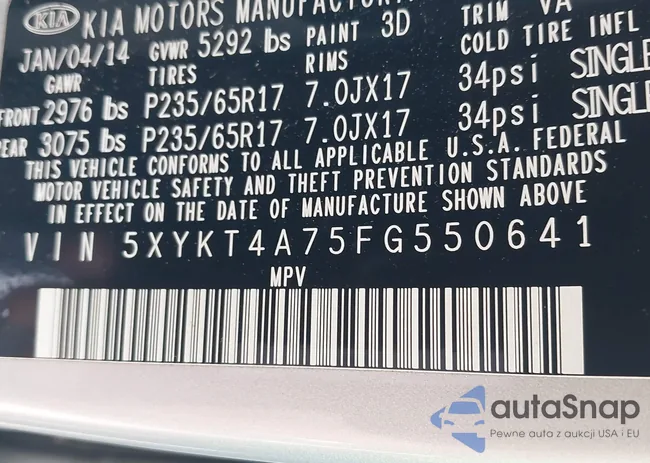 5XYKT4A75FG550641: 42545550