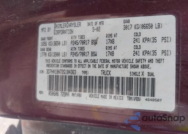 3D7HA18N72G184363: 42546686