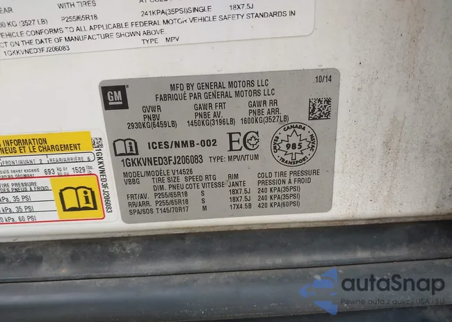 1GKKVNED3FJ206083: 42547053