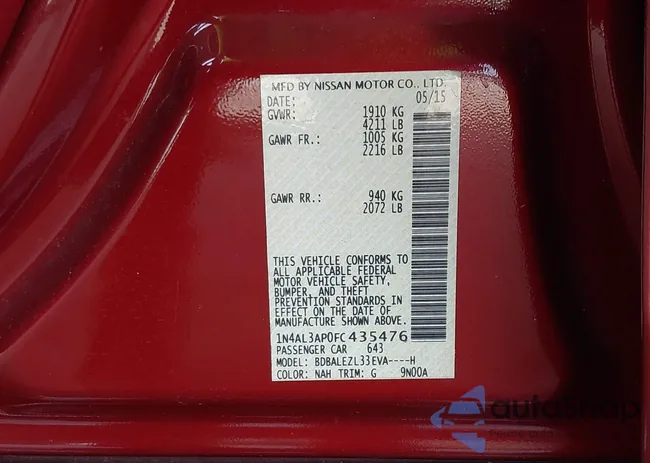 1N4AL3AP0FC435476: 42547095