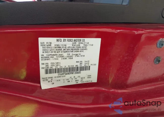 1FAHP36N09W130685: 42546185