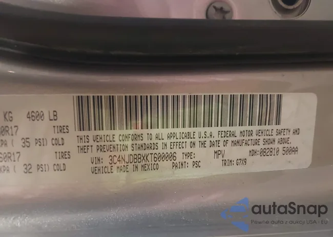 3C4NJDBBXKT600006: 42546281