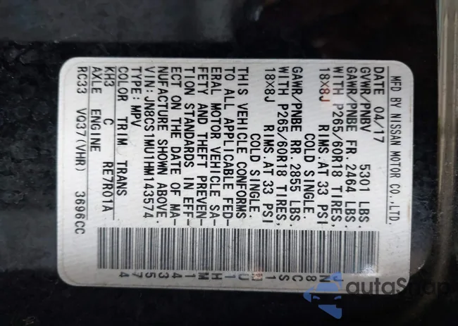 JN8CS1MU1HM143574: 42546397