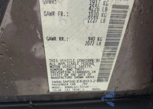 1N4AL3AP1GC168012: 42546430