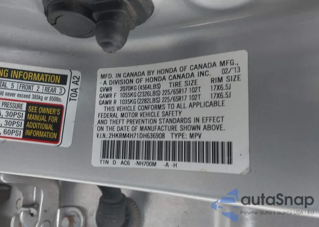 2HKRM4H71DH636908: 42547578