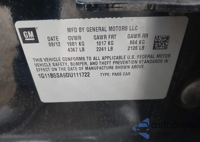 1G11B5SA9DU111722: 42547676