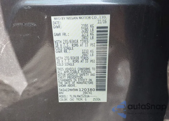 5N1AZ2MH9HN120380: 42547733