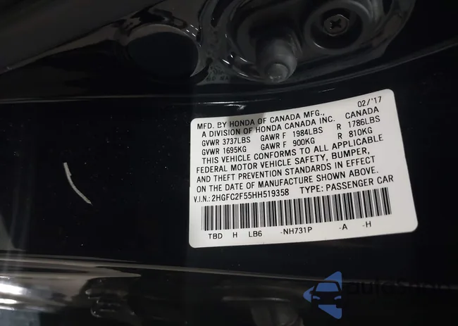 2HGFC2F55HH519358: 42547741