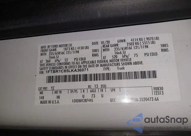 1FTBR1C85LKA36071: 42547845