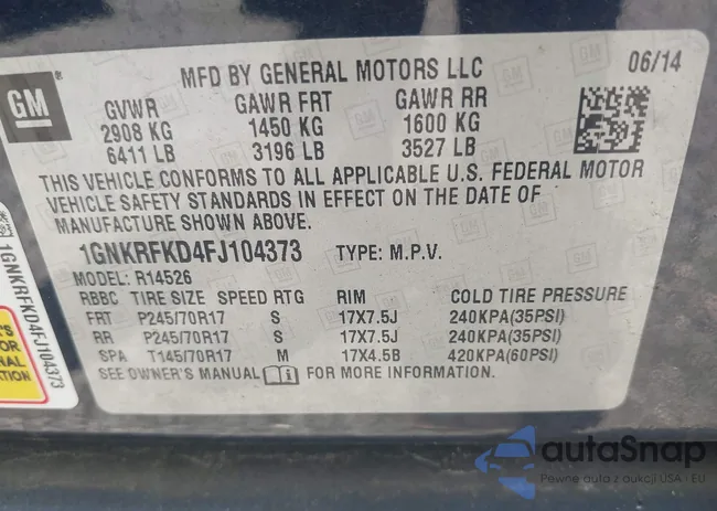 1GNKRFKD4FJ104373: 42547866