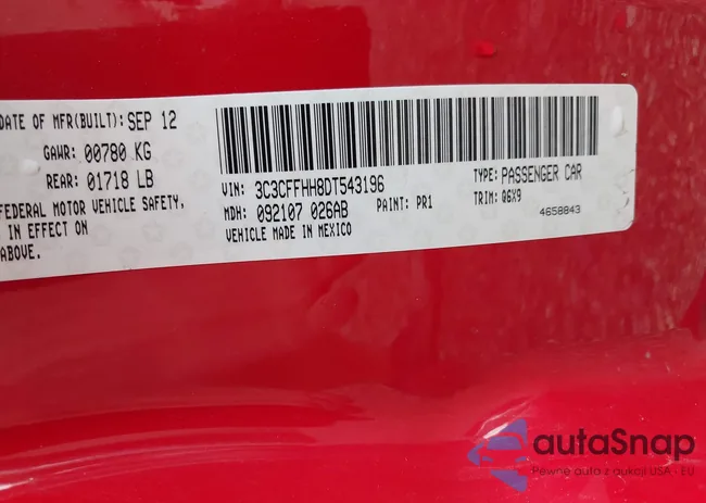 3C3CFFHH8DT543196: 42547916