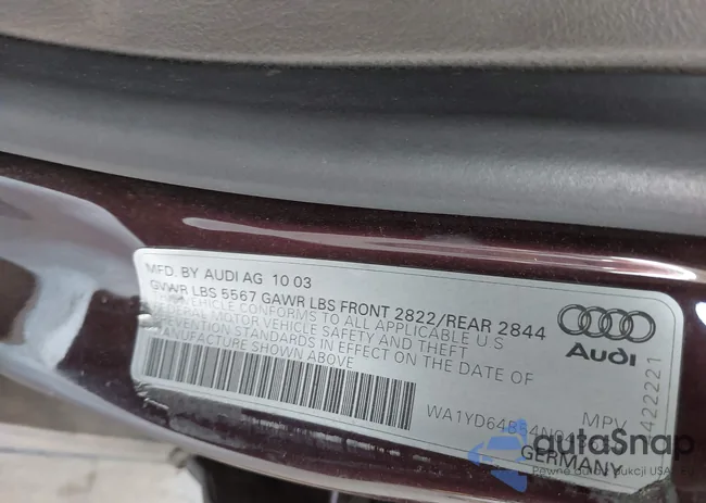 WA1YD64B54N043659: 42547921