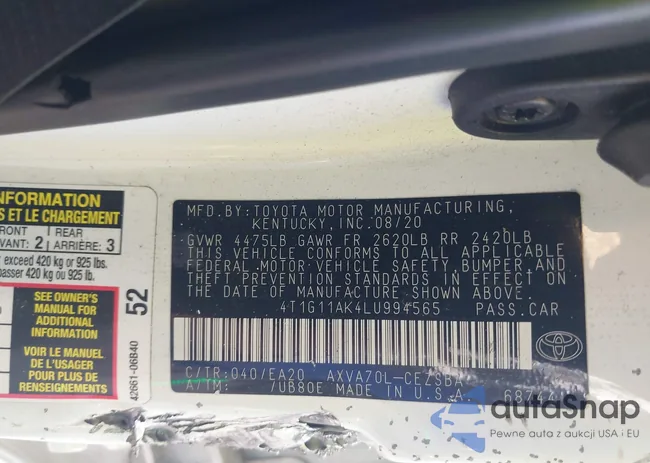 4T1G11AK4LU994565: 42547955