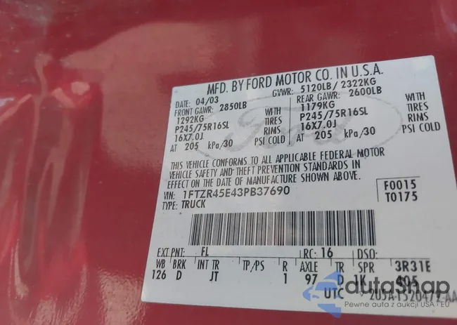 1FTZR45E43PB37690: 42547978