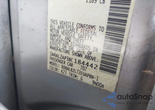 1N4AL2AP3BC184442: 42548002