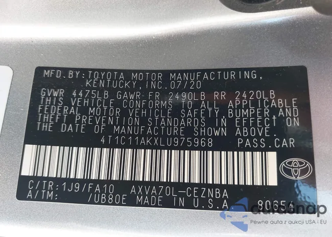 4T1C11AKXLU975968: 42548031