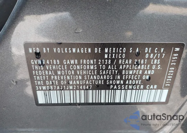 3VWDB7AJ1JM214647: 42548108