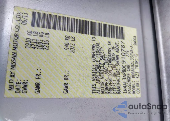 1N4AL3AP8DC910787: 42547200