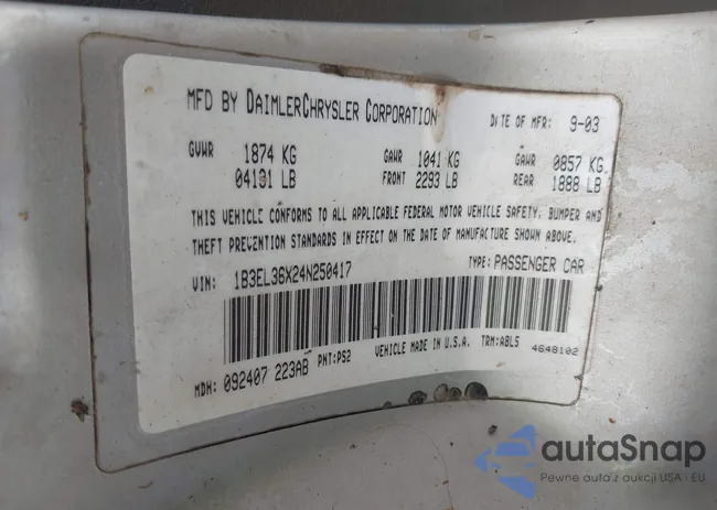 1B3EL36X24N250417: 42547265