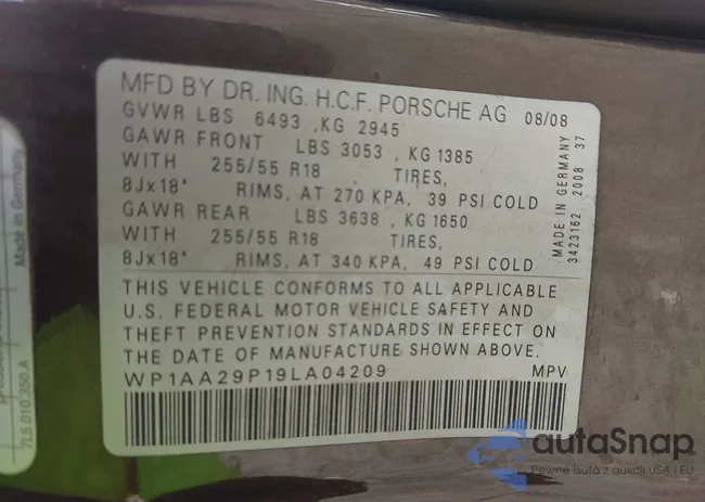 WP1AA29P19LA04209: 42547435