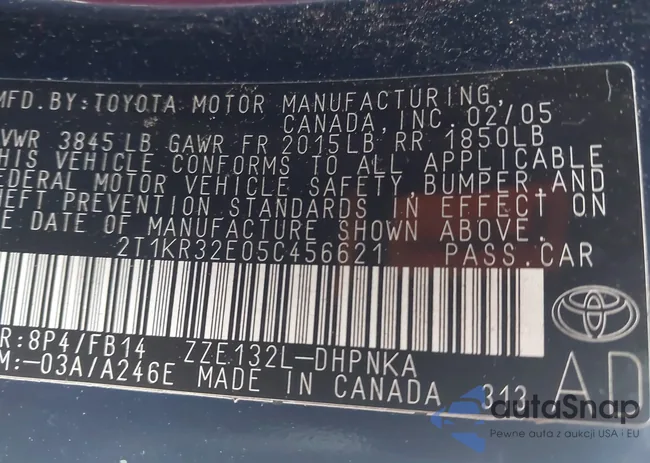 2T1KR32E05C456621: 42547525