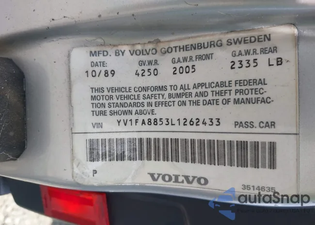 YV1FA8853L1262433: 42548603