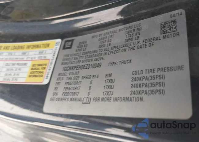 1GCNKPEH0EZ310949: 42548917