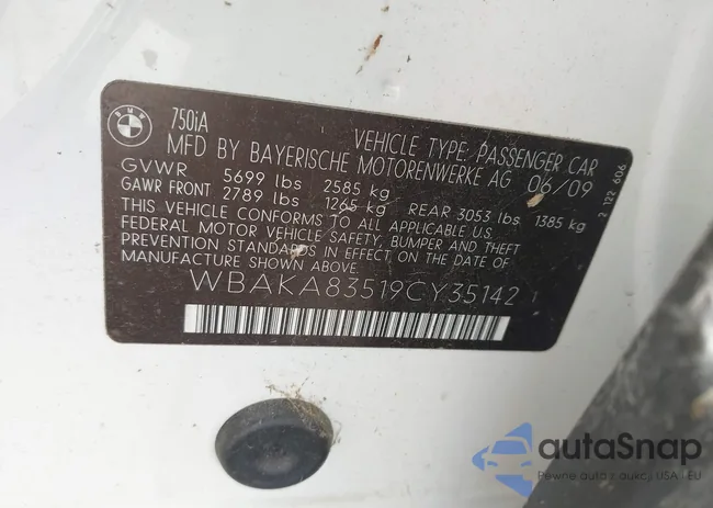 WBAKA83519CY35142: 42549007
