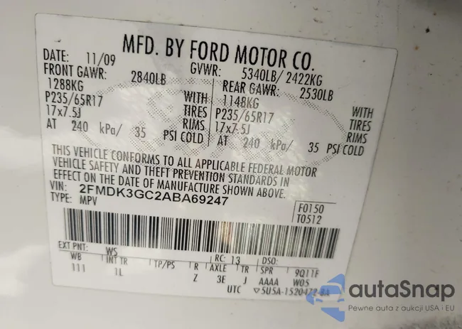 2FMDK3GC2ABA69247: 42549122