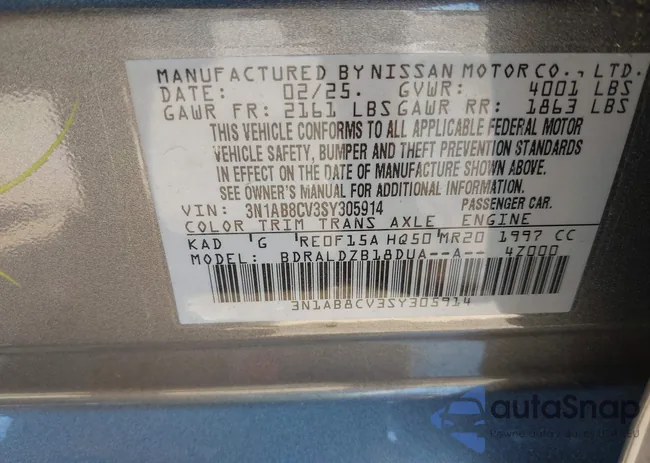 3N1AB8CV3SY305914: 42548153