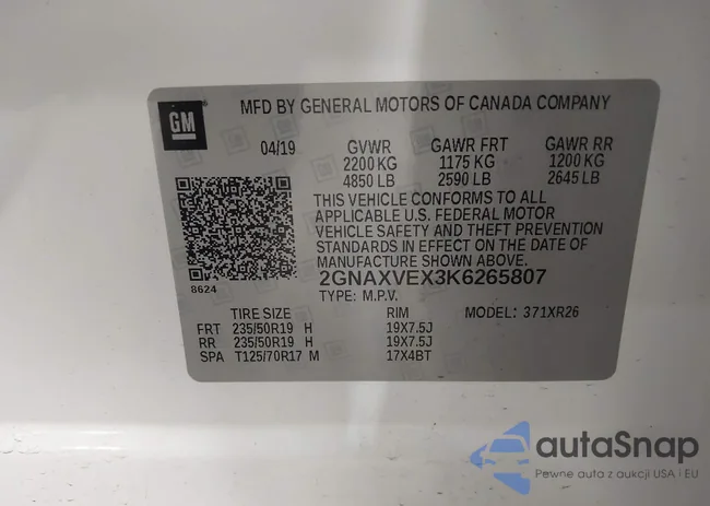 2GNAXVEX3K6265807: 42548257