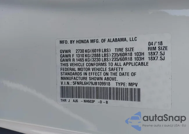 5FNRL6H79JB109918: 42549705