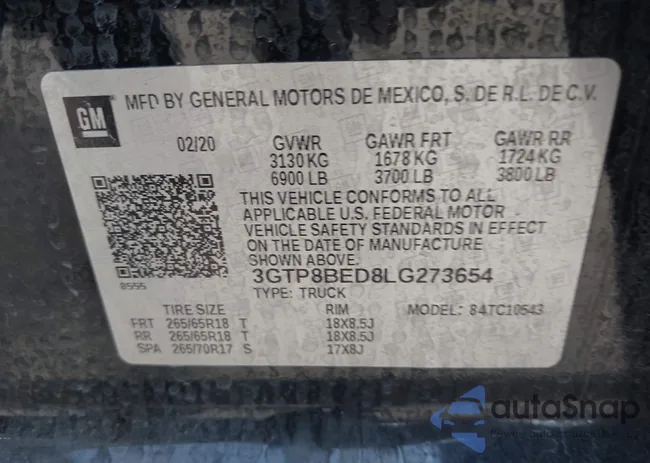 3GTP8BED8LG273654: 42549822