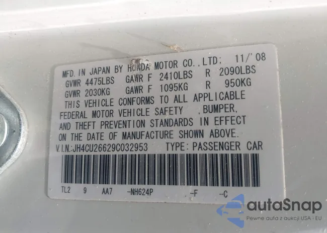 JH4CU26629C032953: 42549823