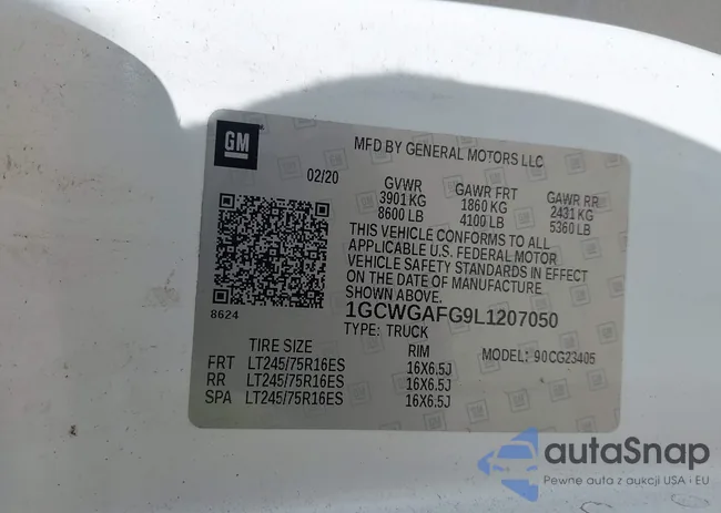 1GCWGAFG9L1207050: 42549948