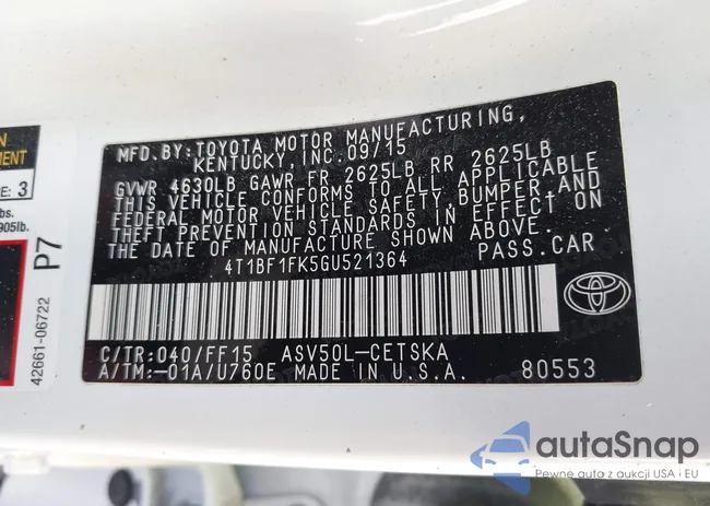 4T1BF1FK5GU521364: 42550112