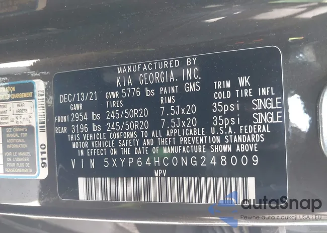 5XYP64HC0NG248009: 42550142