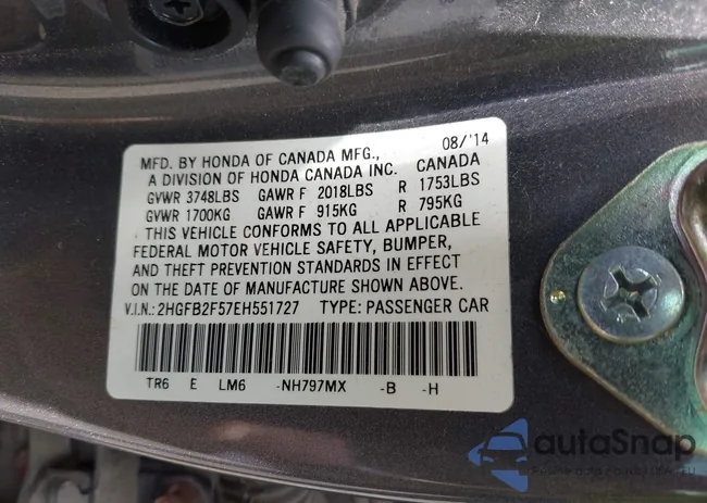 2HGFB2F57EH551727: 42549271