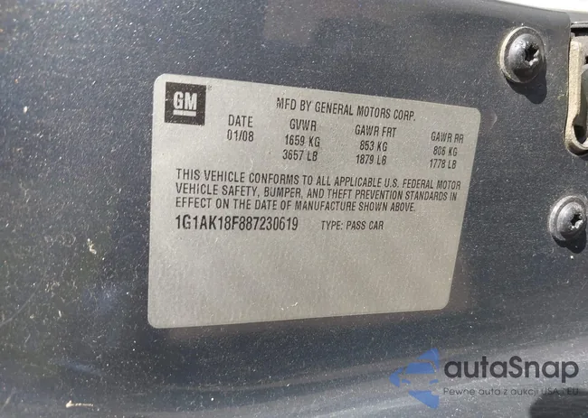 1G1AK18F887230619: 42550637