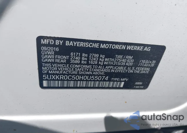 5UXKR0C50H0U55074: 42550685