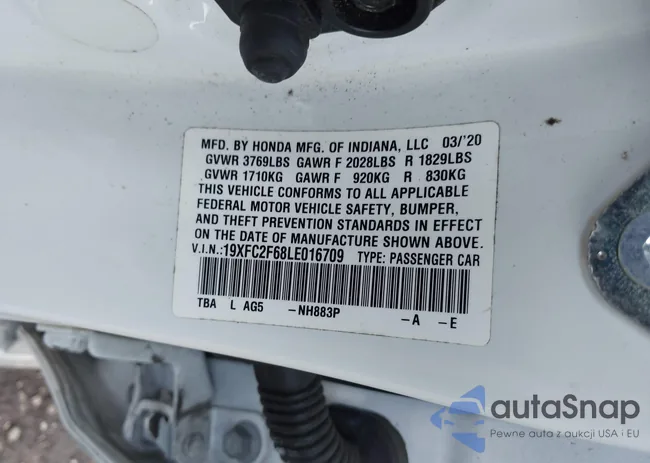 19XFC2F68LE016709: 42550759