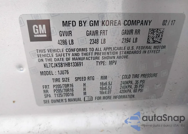 KL7CJKSB1HB133691: 42550772