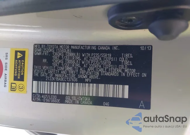 2T2ZK1BA9EC137606: 42550809