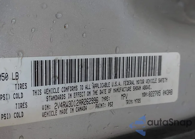 2V4RW3D12AR262996: 42550816