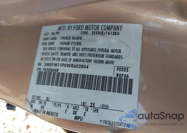 3MEFM15P0WR602804: 42550847