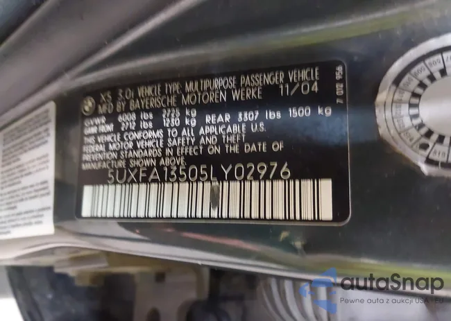 5UXFA13505LY02976: 42550972